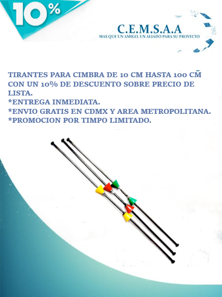 Cemsaa, oferta y descuento de venta tirantes para cimbra...