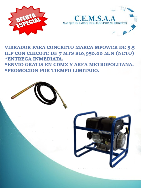 Cemsaa, oferta de venta vibrador para concreto...